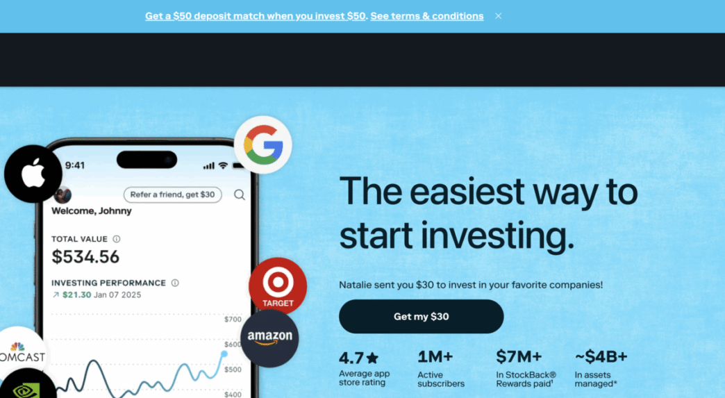 $50 Deposit Match or $30 Referral Bonus